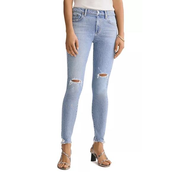 Agolde Denim - Agolde Jeans Womens 26 Sophie Ripped Skinny Ankle Distressed Light Wash Grunge